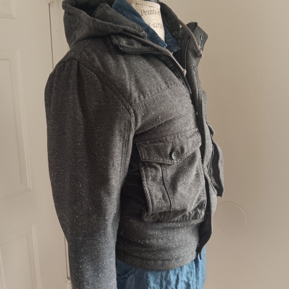 Quiksilver Gray Denim Winter Jacket Sz S - Picture 15 of 15